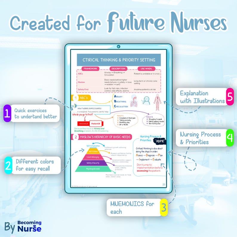 Becoming Nurse Study Notes Bundle (Digital PDF) - Velryx
